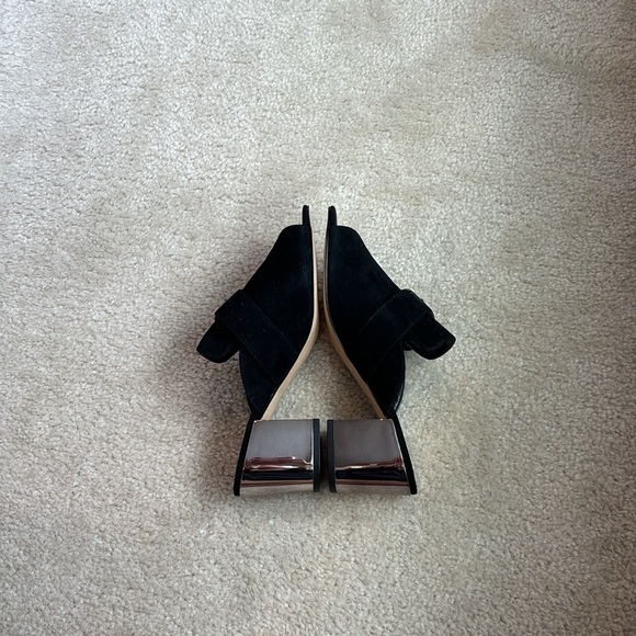 Marc Fisher Black Suede Mirror Block Heel Mule - Picture 3 of 7